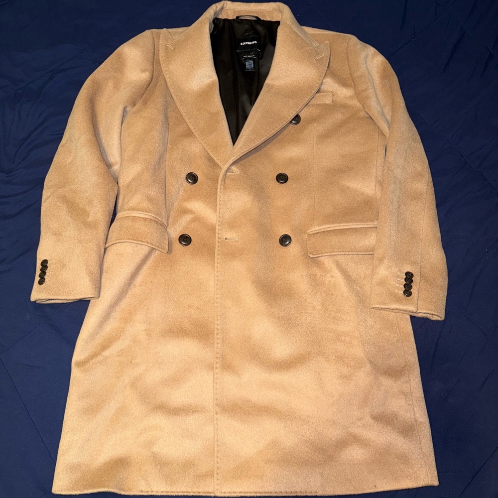 Express Double Breasted Wool Coat Slim Fit